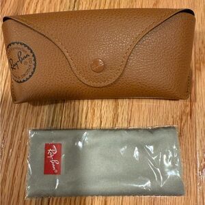 Ray-Ban Tan Sunglasses Holder and Cloth cleaner